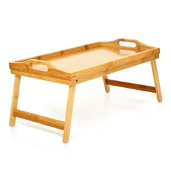 Serviertablett Multifunktional 50 X 23 X 30 Cm Klappbare Beine Bambus