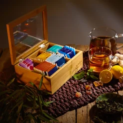 Teebox 6 Fächer 90 Teebeutel Kunststoff-Sichtfenster Bambus -Klarstein Verkaufs 10038069 yy 0003 logo