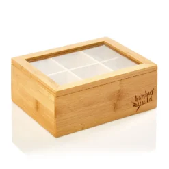 Teebox 6 Fächer 90 Teebeutel Kunststoff-Sichtfenster Bambus -Klarstein Verkaufs 10038069 yy 0007 logo