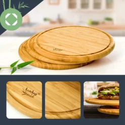 3er-Set Bambus-Frühstücksbrett Rund 25 X 1,6 X Cm (ØxH) Pflegeleicht -Klarstein Verkaufs 10038082 yy 0003 logo