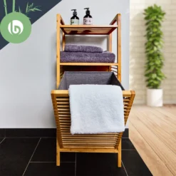 2-in-1 Standregal 2 Ablagefächer Herausnehmbarer Korb Bambus Baumwolle -Klarstein Verkaufs 10038135 yy 0006 logo