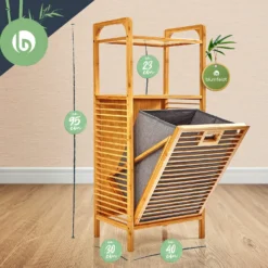 2-in-1 Standregal 2 Ablagefächer Herausnehmbarer Korb Bambus Baumwolle -Klarstein Verkaufs 10038135 yy 0008 logo