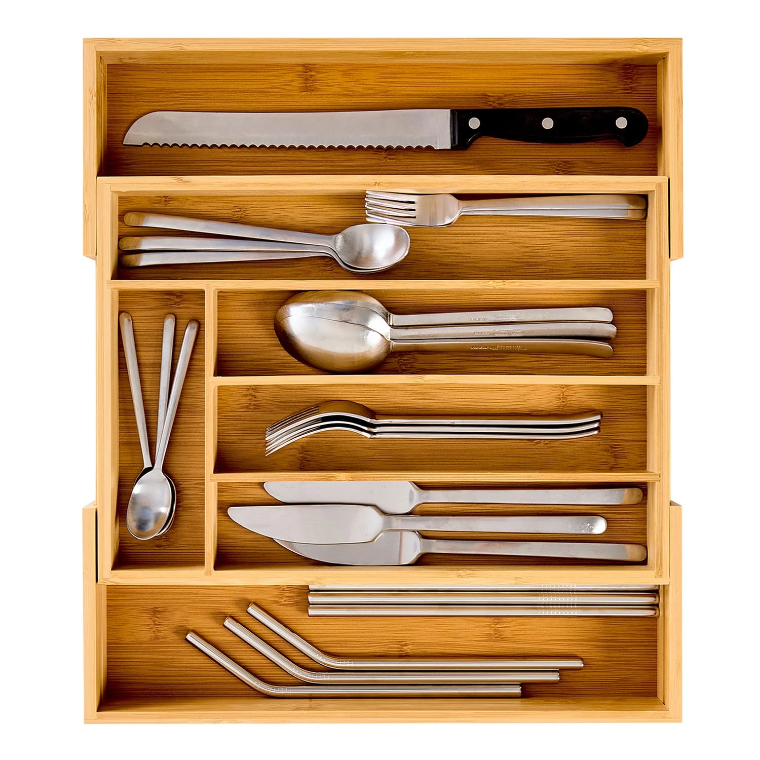 Besteckkasten 5-7 Fächer max. 40 x 5 x 35,5 cm Bambus Besteckkasten 5-7 Fächer Max. 40 X 5 X 35,5 Cm Bambus -Klarstein Verkaufs 10038140 yy 0001 titel