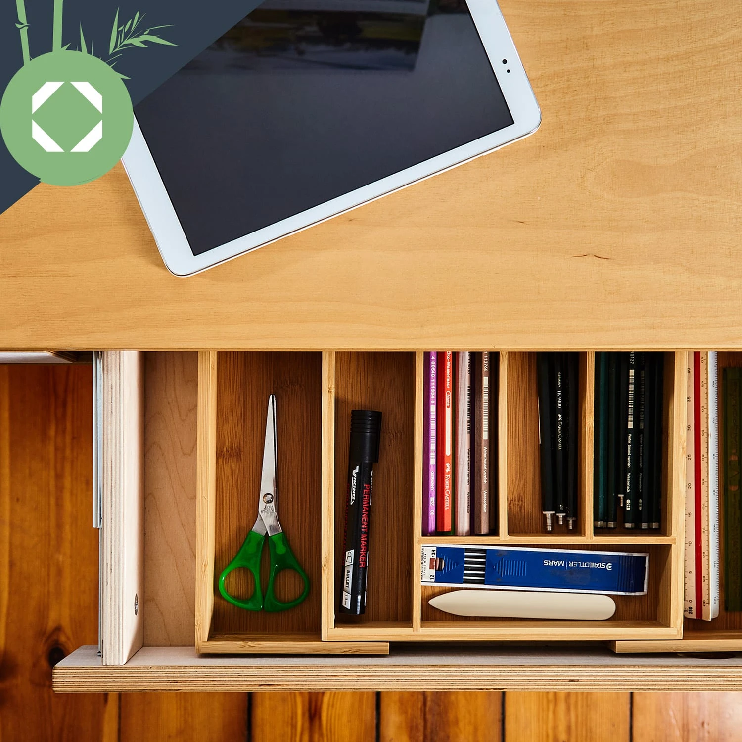 Besteckkasten 5-7 Fächer max. 40 x 5 x 35,5 cm Bambus Besteckkasten 5-7 Fächer Max. 40 X 5 X 35,5 Cm Bambus -Klarstein Verkaufs 10038140 yy 0007 logo