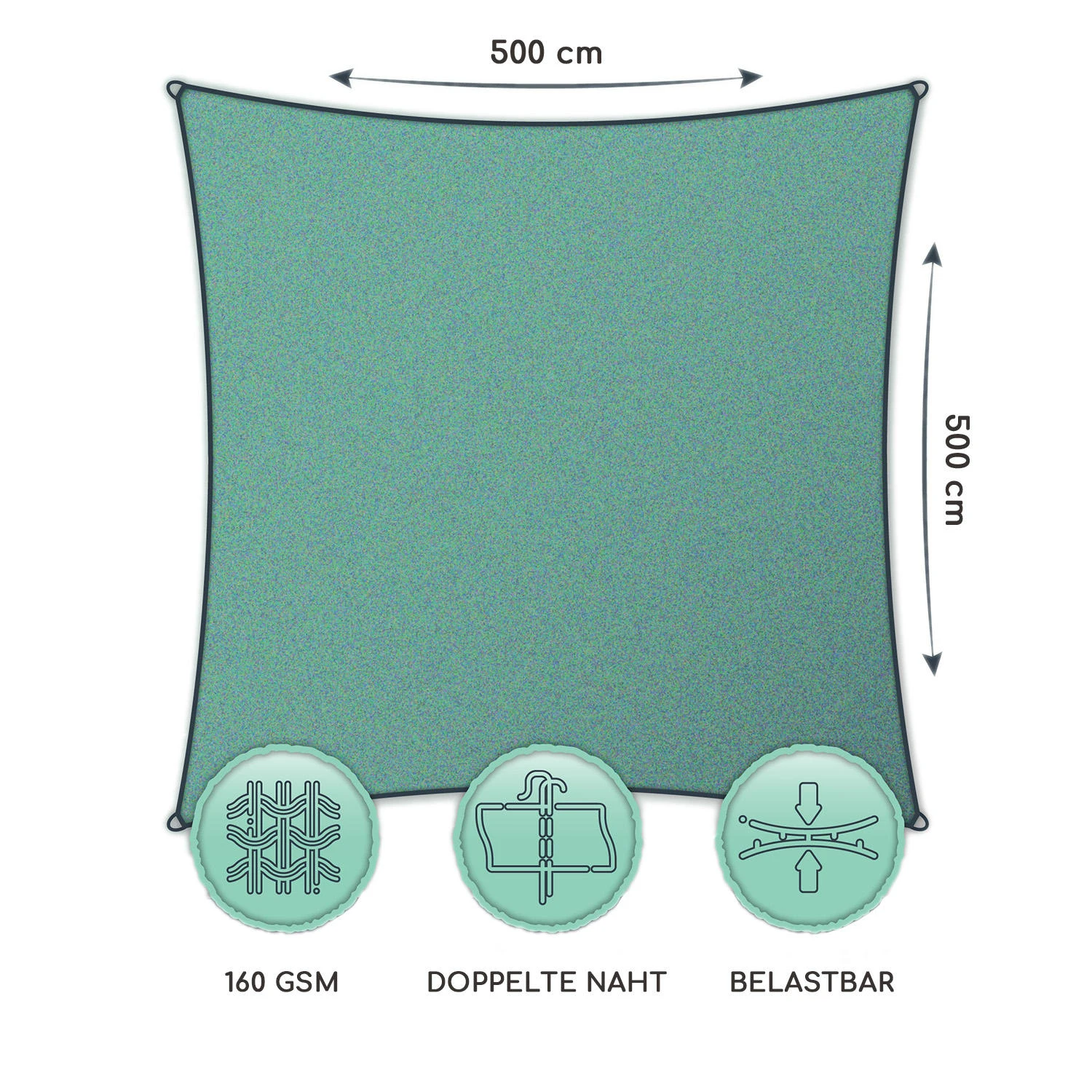 quadratisches Sonnensegel 5x5 m Polyester luftdurchlässig Quadratisches Sonnensegel 5x5 M Polyester Luftdurchlässig -Klarstein Verkaufs 10038185 de 0006 logo