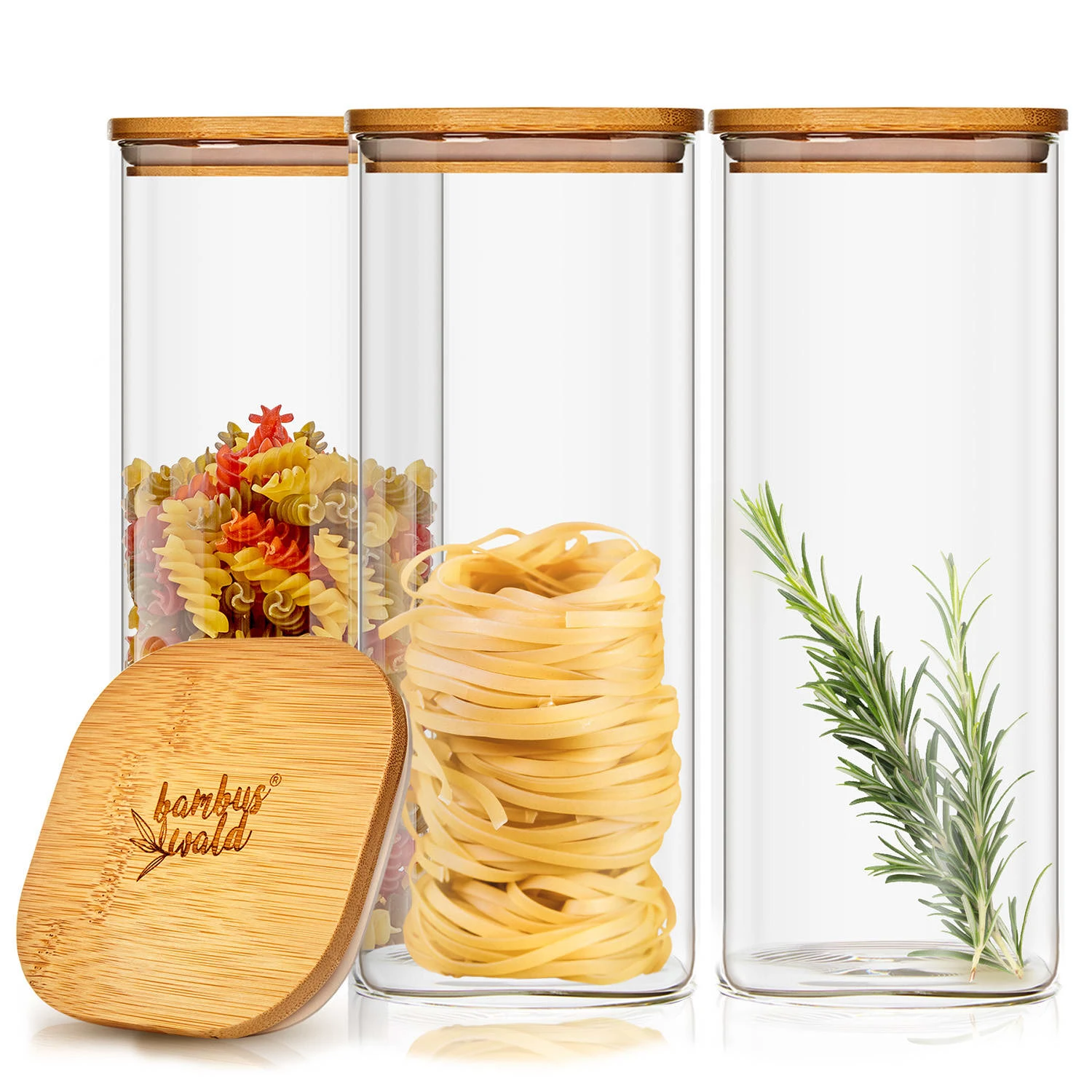 Eckiges Glas mit Bambusdeckel luftdicht mit Silikonring 10x20,5x10 cm 3x 1500 ml Eckiges Glas Mit Bambusdeckel Luftdicht Mit Silikonring 10x20,5x10 Cm 3x 1500 Ml -Klarstein Verkaufs 10038256 yy 0001 titel