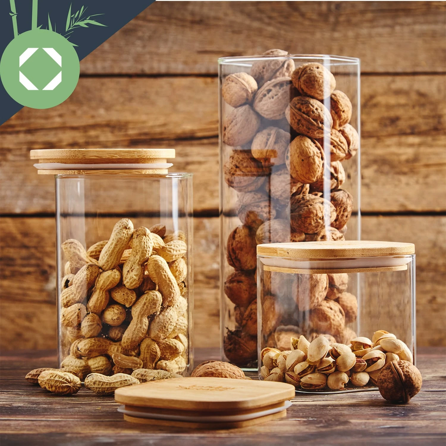 Eckiges Glas mit Bambusdeckel luftdicht mit Silikonring 10x10x10 cm 3x 700 ml Eckiges Glas Mit Bambusdeckel Luftdicht Mit Silikonring 10x10x10 Cm 3x 700 Ml -Klarstein Verkaufs 10038258 yy 0004 logo