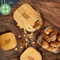 Eckiges Glas Mit Bambusdeckel Luftdicht Mit Silikonring 6x25x6 Cm 3x 500 Ml -Klarstein Verkaufs 10038259 yy 0005 logo