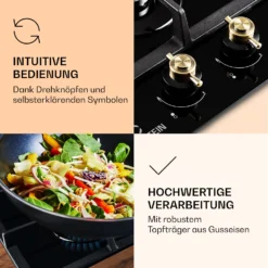 Victoria Domino Gaskochfeld 2-flammig Sabaf-Brenner Glaskeramik Retro-Look -Klarstein Verkaufs 10038374 de 0005 logo