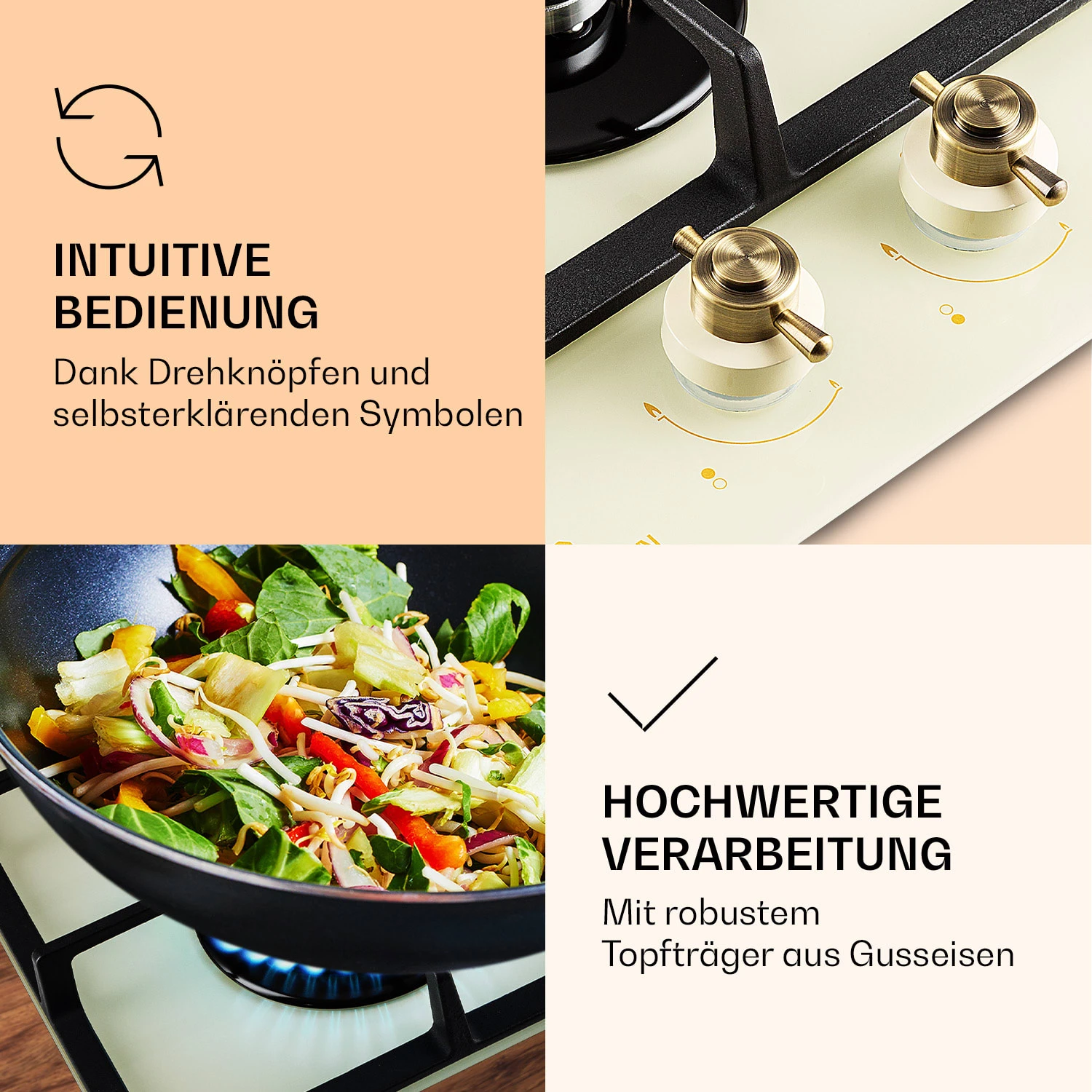 Victoria Domino Gaskochfeld 2-flammig Sabaf-Brenner Glaskeramik Retro-Look Victoria Domino Gaskochfeld 2-flammig Sabaf-Brenner Glaskeramik Retro-Look -Klarstein Verkaufs 10038375 de 0005 logo