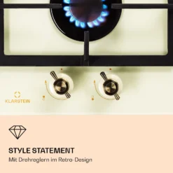 Victoria Domino Gaskochfeld 2-flammig Sabaf-Brenner Glaskeramik Retro-Look 5 Victoria Domino Gaskochfeld 2-flammig Sabaf-Brenner Glaskeramik Retro-Look -Klarstein Verkaufs 10038375 de 0006 logo