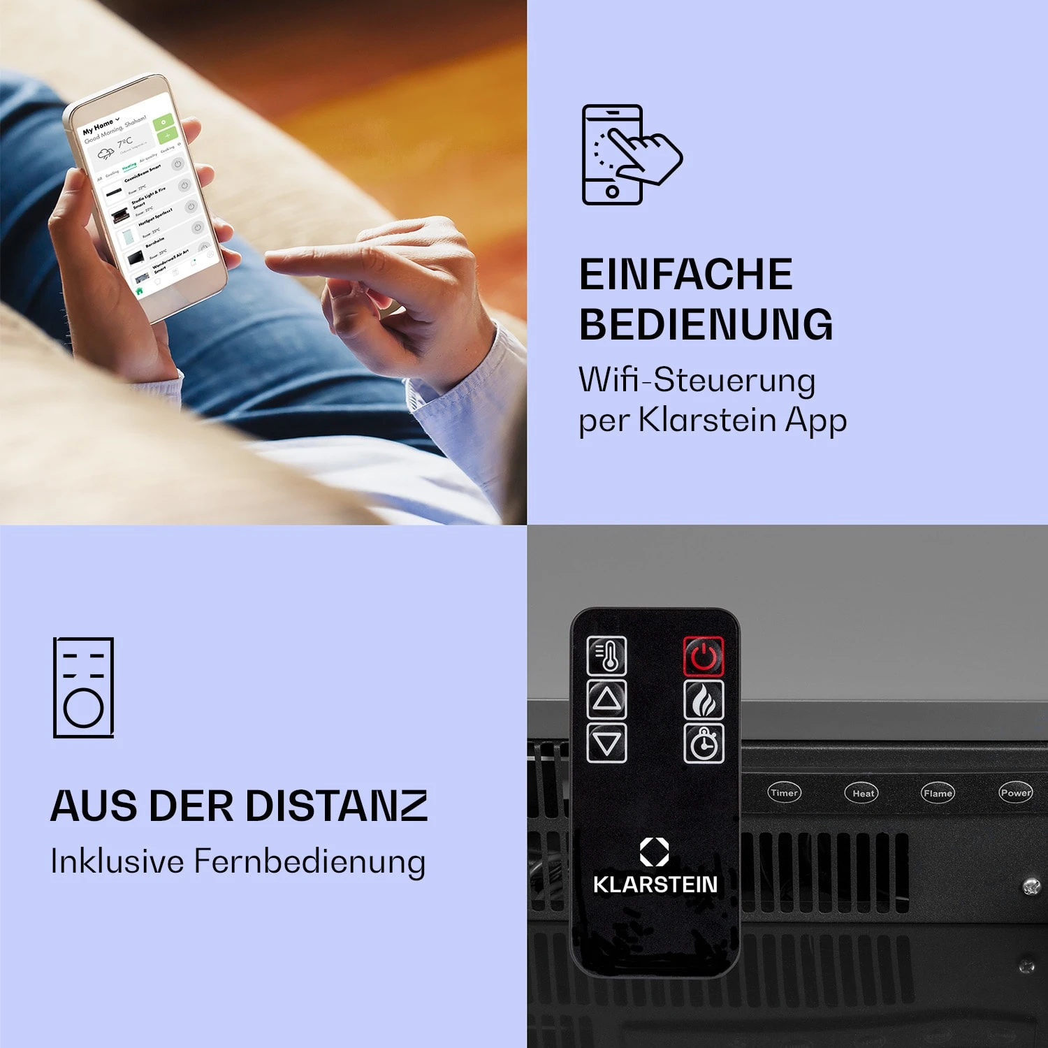 Studio Light & Fire 3 Smart Kamin 1000/2000W MDF WiFi-Steuerung Studio Light & Fire 3 Smart Kamin 1000/2000W MDF WiFi-Steuerung -Klarstein Verkaufs 10038384 de 0002 logo