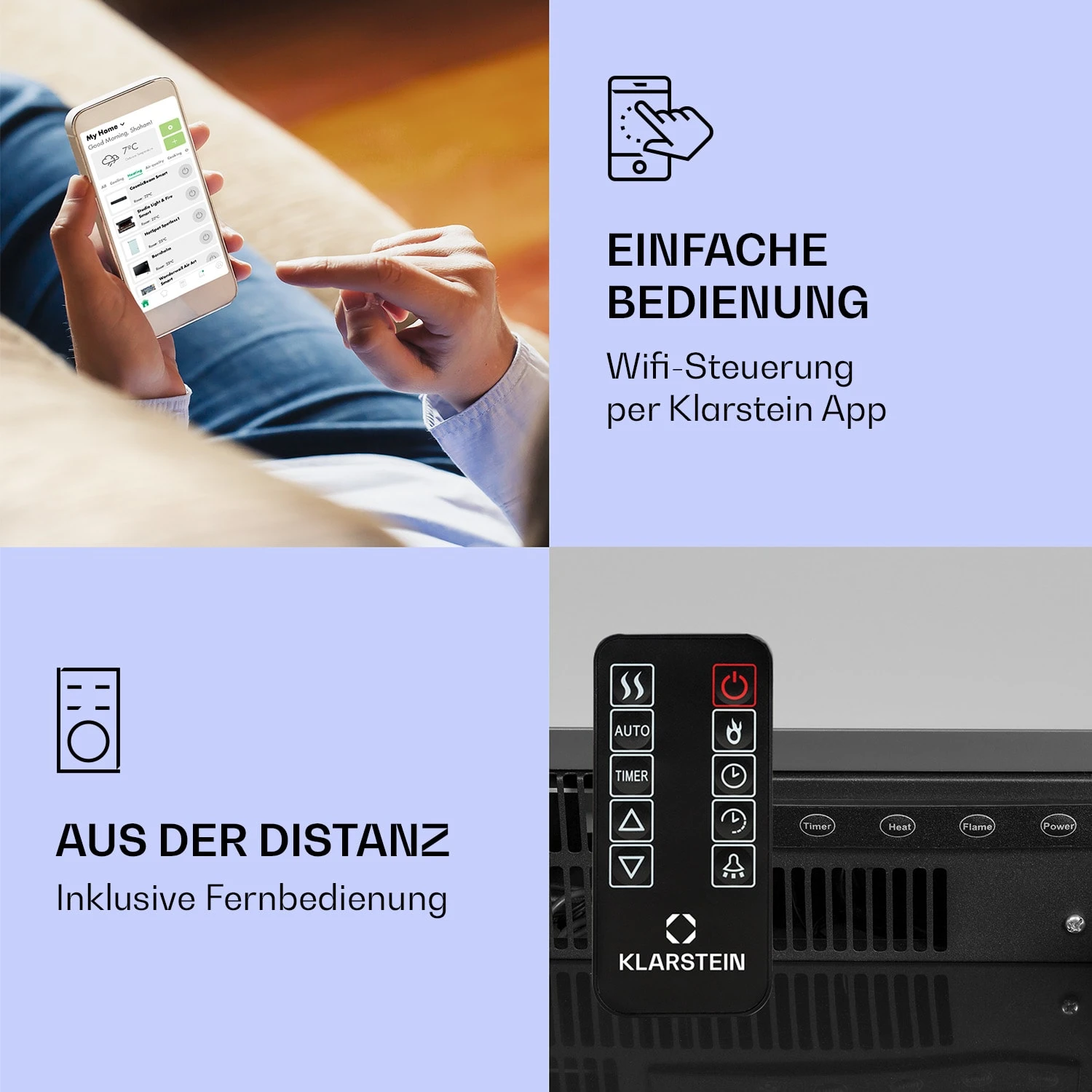 Studio Light & Fire 1 Smart Kamin 1000/2000W MDF WiFi-Steuerung Studio Light & Fire 1 Smart Kamin 1000/2000W MDF WiFi-Steuerung -Klarstein Verkaufs 10038385 de 0002 logo