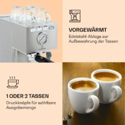 Pausa Espressomaker 1350 Watt 20 Bar Druck Wassertank: 1,4 Liter Edelstahl -Klarstein Verkaufs 10038393 de 0004 logo