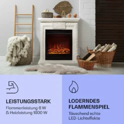 Frosty Peak Elektrischer Kamin 1800 W 10 Bis 30 °C Fernbedienung -Klarstein Verkaufs 10038397 de 0004 logo