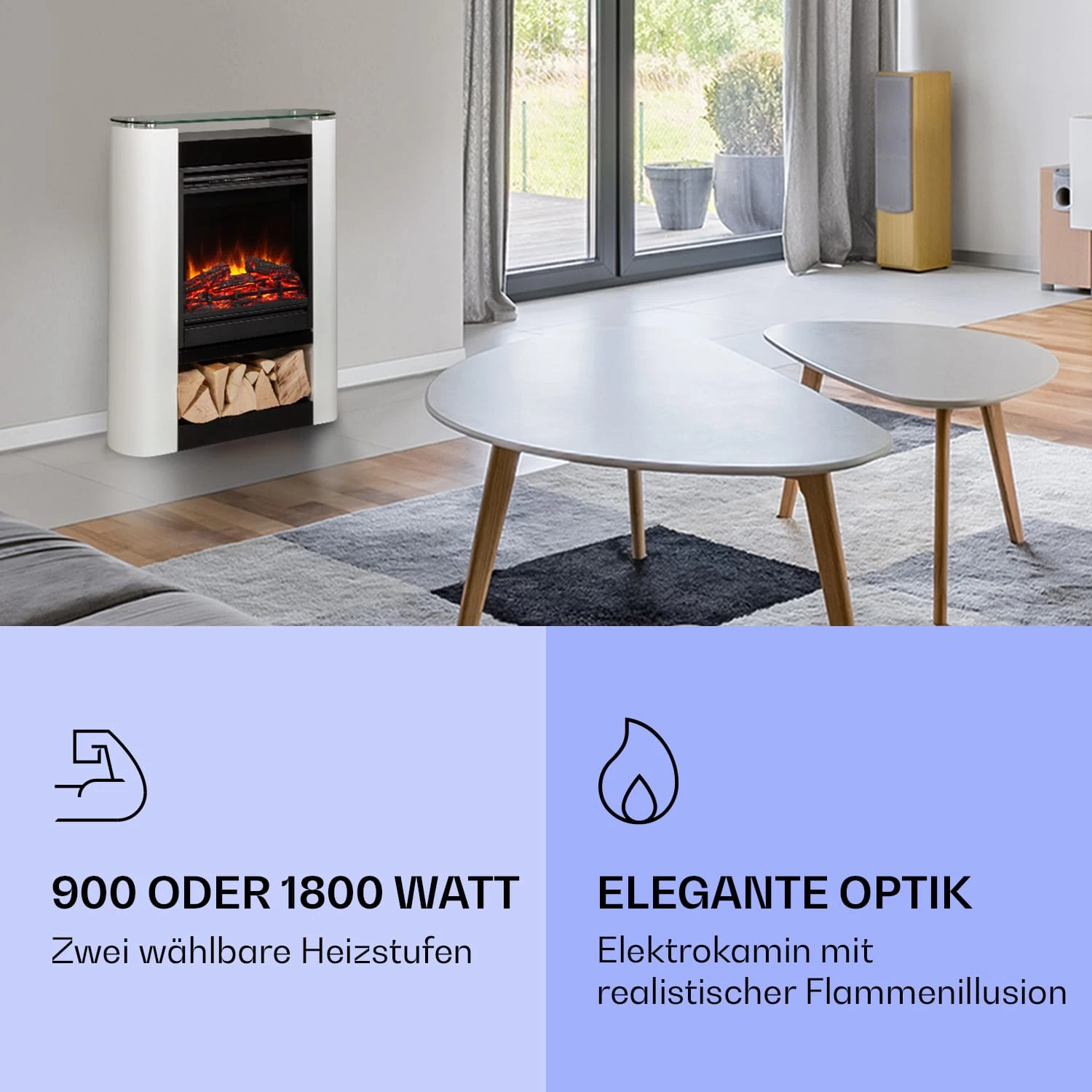 Studio 5 Arc Elektrokamin 1800 W LED-Flammen Heizlüfter Fernbedienung Studio 5 Arc Elektrokamin 1800 W LED-Flammen Heizlüfter Fernbedienung -Klarstein Verkaufs 10038400 de 0002 logo