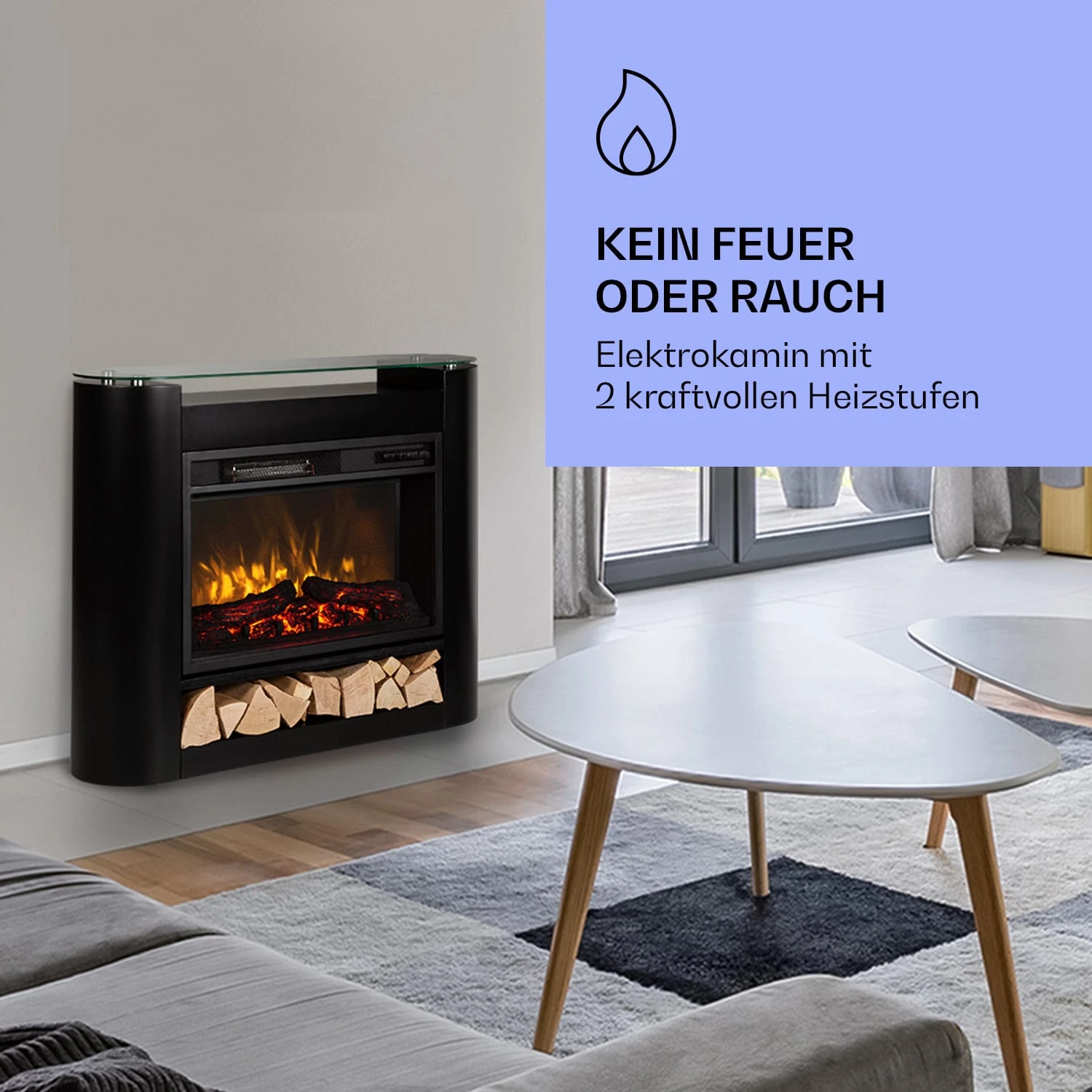 Studio 10 Arc Elektrokamin 1800 W LED-Flammen Heizlüfter Fernbedienung Studio 10 Arc Elektrokamin 1800 W LED-Flammen Heizlüfter Fernbedienung -Klarstein Verkaufs 10038403 de 0002 logo