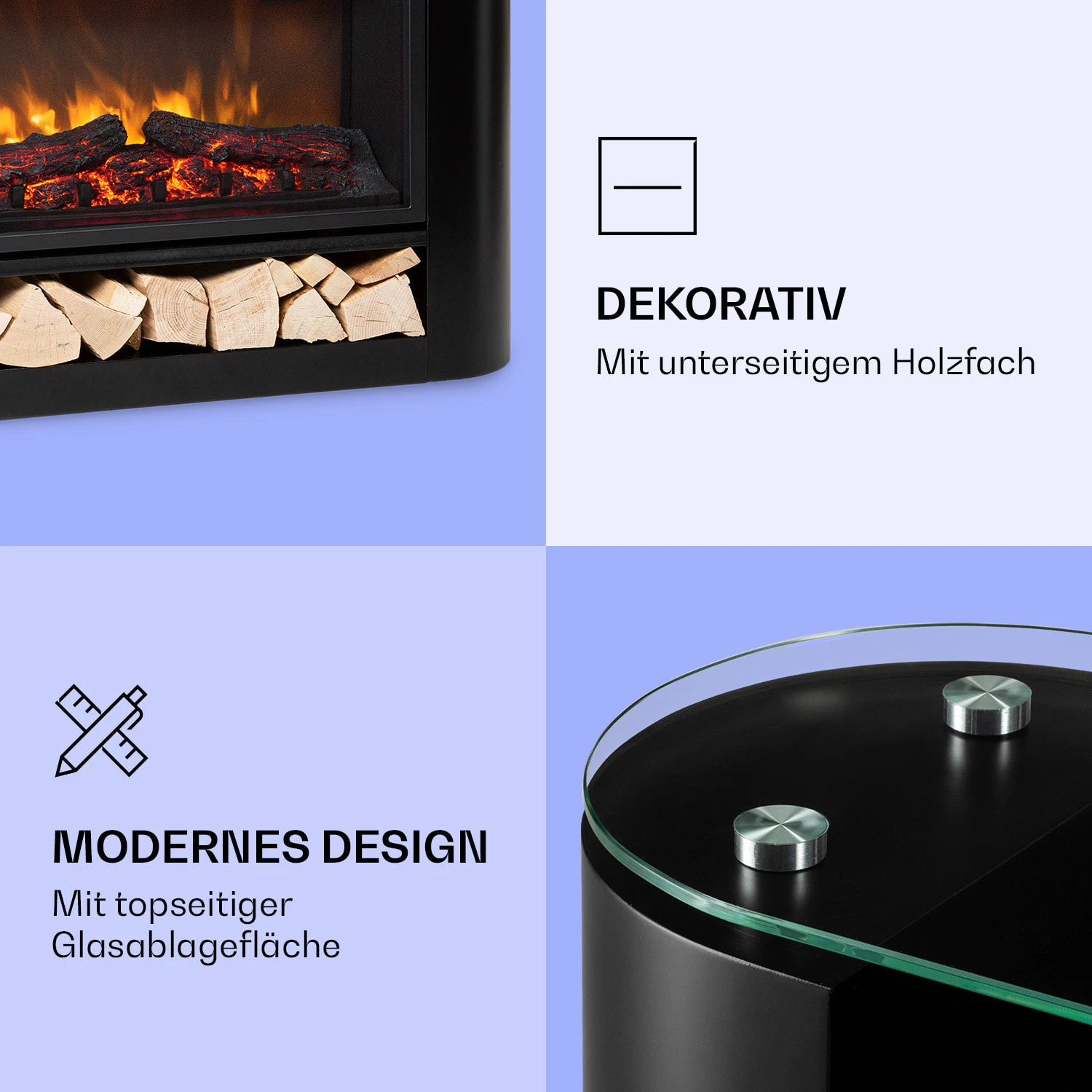 Studio 10 Arc Elektrokamin 1800 W LED-Flammen Heizlüfter Fernbedienung Studio 10 Arc Elektrokamin 1800 W LED-Flammen Heizlüfter Fernbedienung -Klarstein Verkaufs 10038403 de 0005 logo