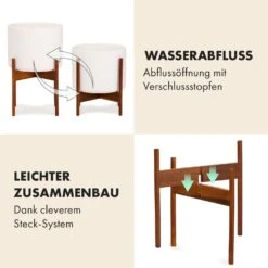 Thorn Blumentopf Mit Ständer 50er Jahre Stil 2 Größen -Klarstein Verkaufs 10038440 de 0005 usp