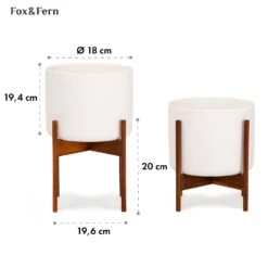 Thorn Blumentopf Mit Ständer 50er Jahre Stil 2er-Set Akazie 19,6x20x19,6 Cm -Klarstein Verkaufs 10038441 yy 0006 usp