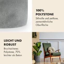 Venlo Blumentopf Polystone In- Und Outdoor 3 Größen -Klarstein Verkaufs 10038472 de 0003 usp