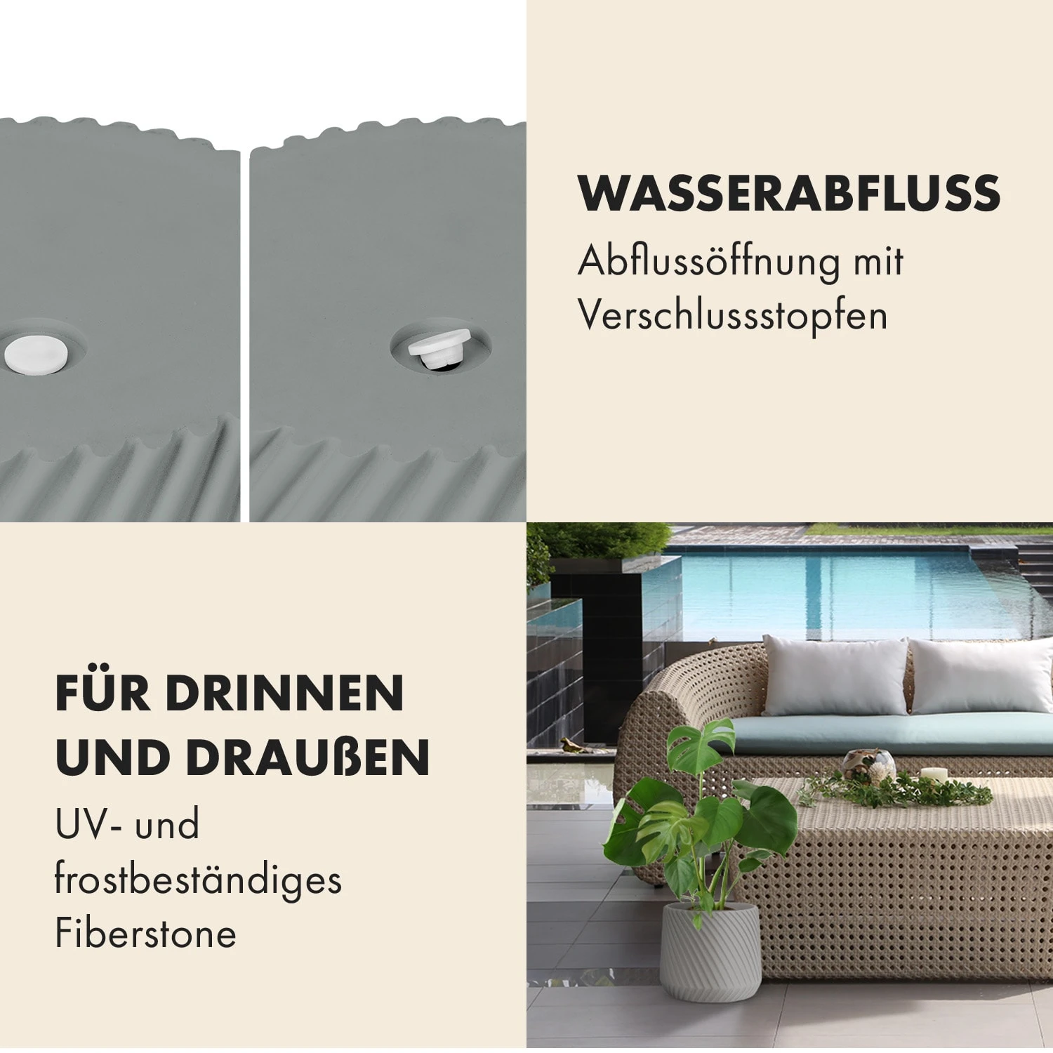 Heusden Blumentopf Polystone pflanzenfreundlich handgemacht Heusden Blumentopf Polystone Pflanzenfreundlich Handgemacht -Klarstein Verkaufs 10038483 de 0004 usp