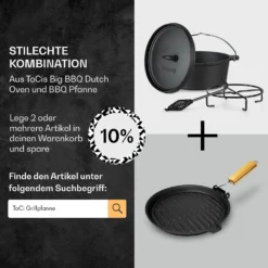 Galloway Dutch Oven 4.5 BBQ-Topf Gusseisen Größe S / 4.5 Qt -Klarstein Verkaufs 10038580 de 0007 usp