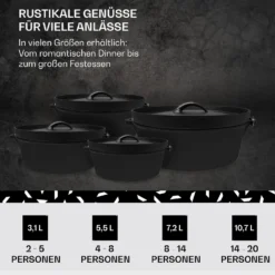 Galloway Dutch Oven 12.0 BBQ-Topf Gusseisen Größe XL / 12 Qt 5 Galloway Dutch Oven 12.0 BBQ-Topf Gusseisen Größe XL / 12 Qt -Klarstein Verkaufs 10038583 de 0006 usp