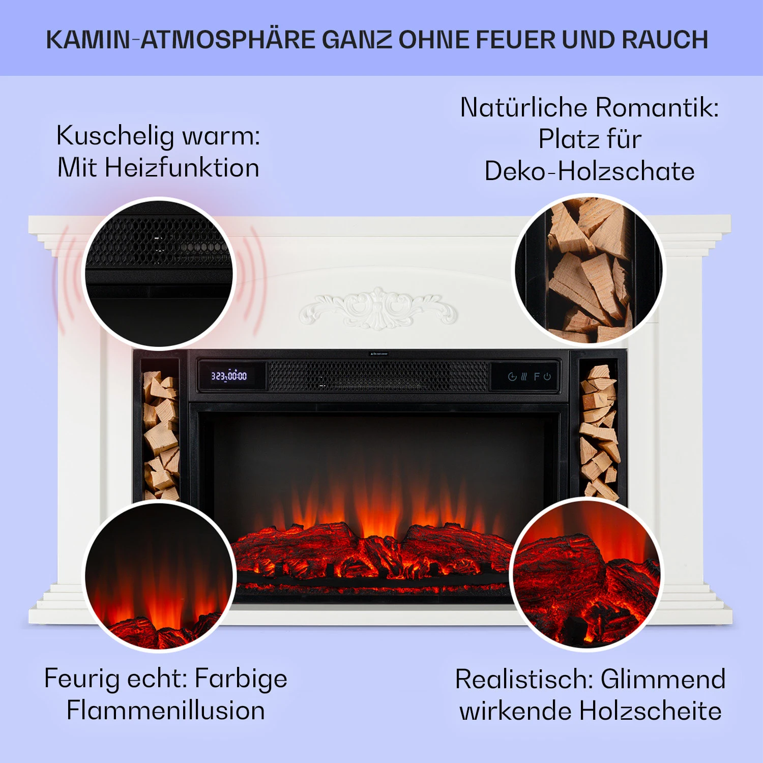 Saint Helens Elektrokamin 1900 W LED-Technik Fernbedienung Saint Helens Elektrokamin 1900 W LED-Technik Fernbedienung -Klarstein Verkaufs 10038615 de 0002 usp