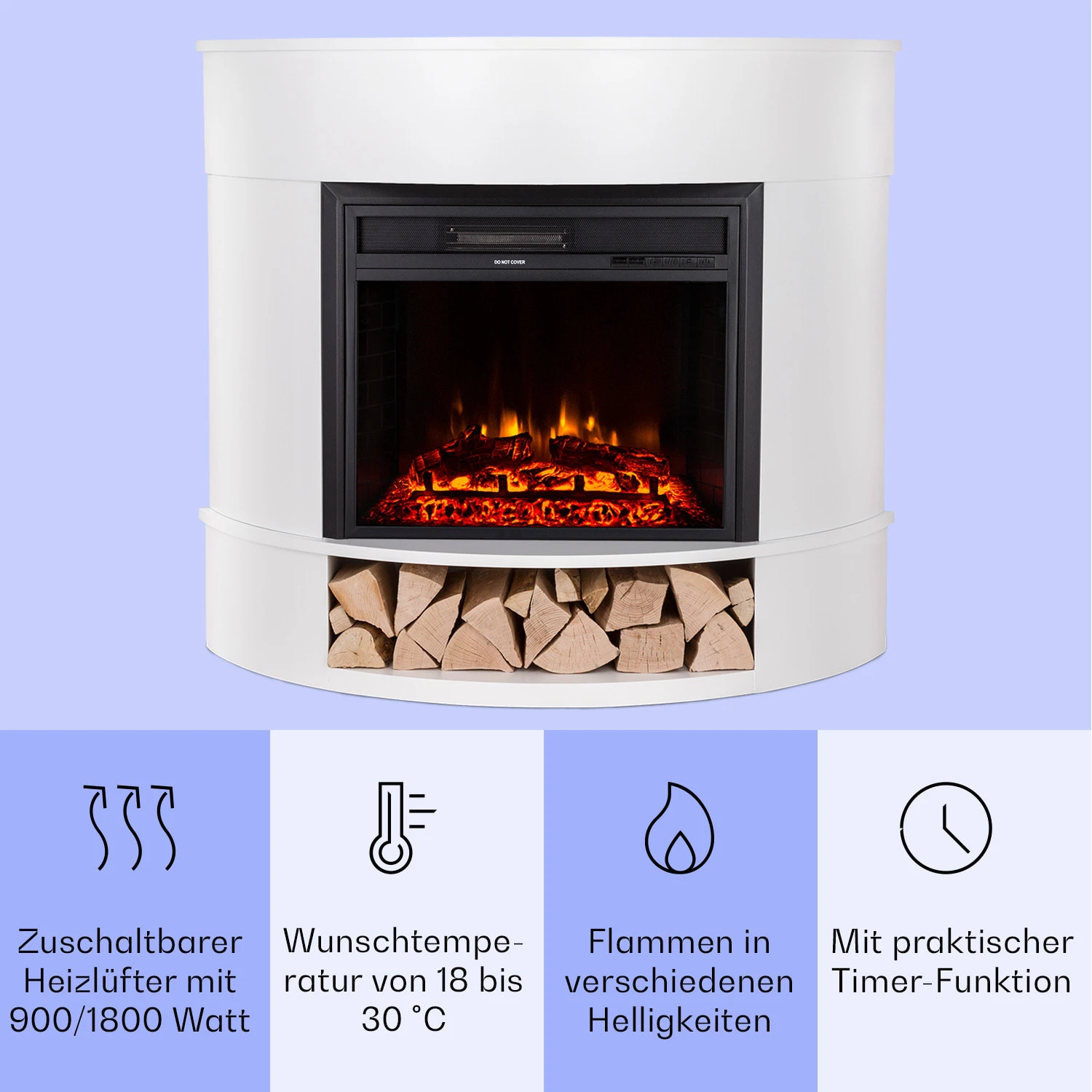 Loloru Elektrokamin Heizlüfter 900/1800W Wochentimer Fernbedienung Loloru Elektrokamin Heizlüfter 900/1800W Wochentimer Fernbedienung -Klarstein Verkaufs 10038631 de 0003 usp