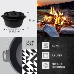 Guernsey Premium Dutch Oven 6.0 BBQ-Topf Gusseisen Größe M / 6 Qt 3 Guernsey Premium Dutch Oven 6.0 BBQ-Topf Gusseisen Größe M / 6 Qt -Klarstein Verkaufs 10038638 de 0004 usp