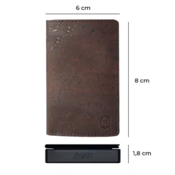 ZNAP Slim Wallet 12 Karten Münzfach 8 X 1,8 X 6 Cm (BxHxT) RFID-Schutz -Klarstein Verkaufs 10038735 yy 0008 dimensions