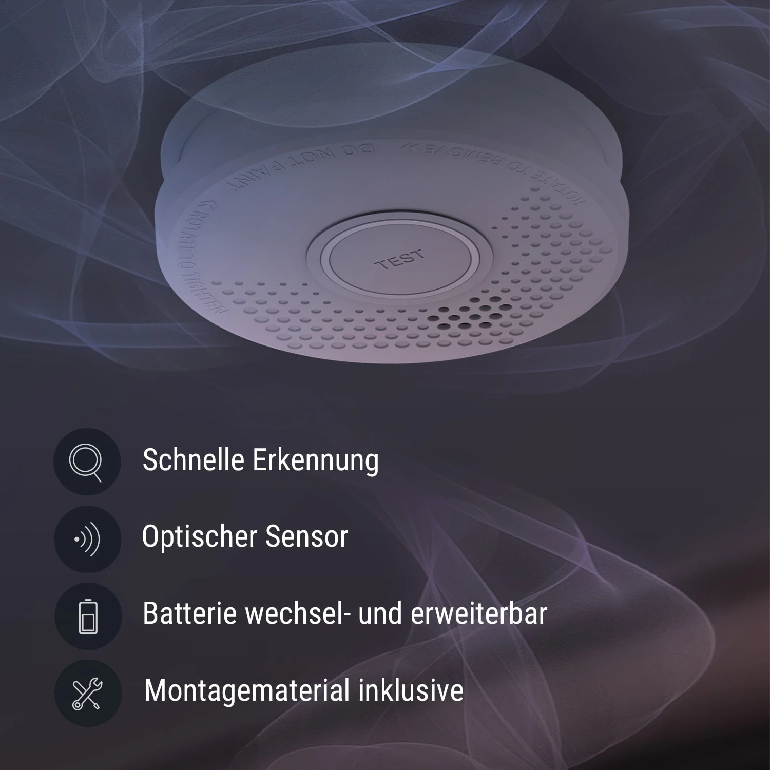 Rauchmelder DOF29 Kunststoff Warnsignal: 85 dB 9V batteriebetrieben Rauchmelder DOF29 Kunststoff Warnsignal: 85 DB 9V Batteriebetrieben -Klarstein Verkaufs 10038772 de 0003 logo