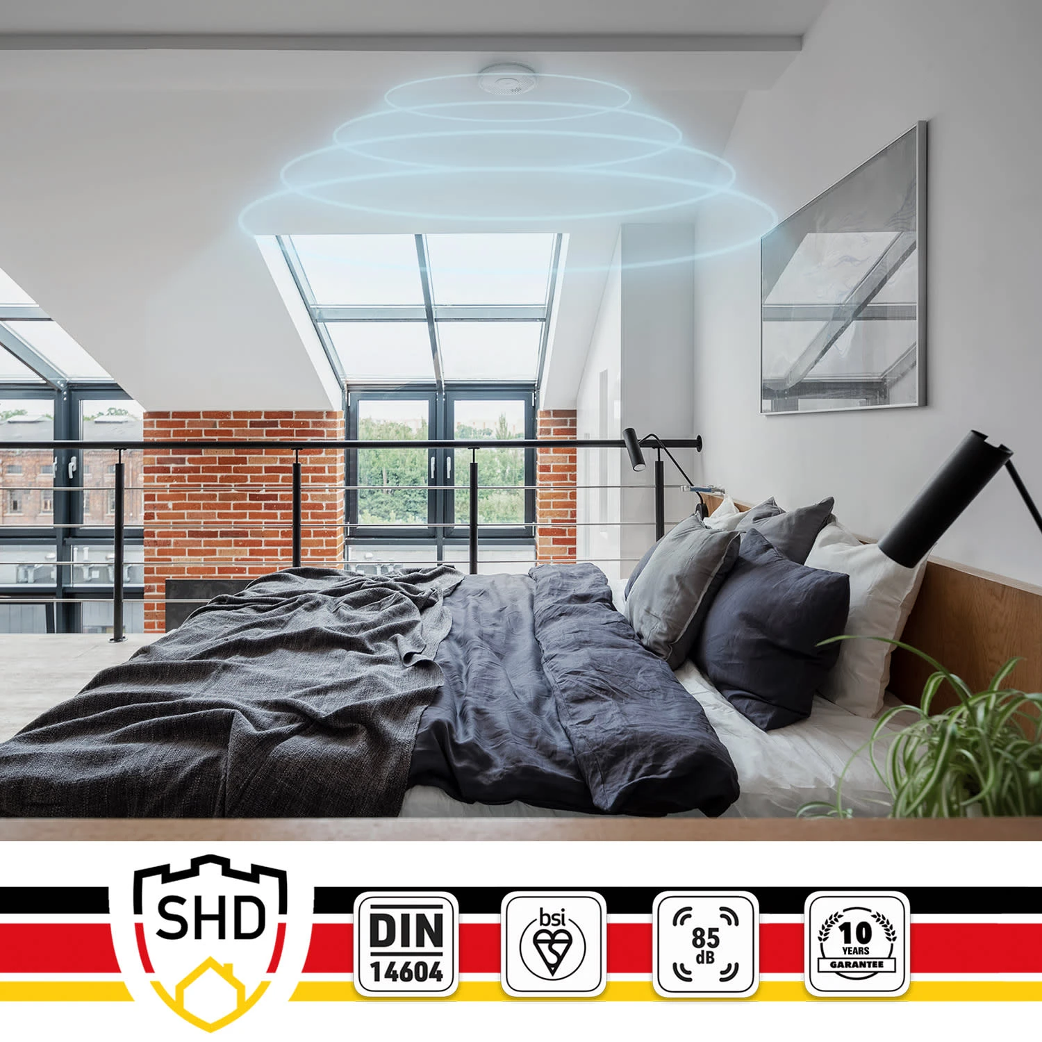 Rauchmelder DOF29 Kunststoff Warnsignal: 85 dB 9V batteriebetrieben Rauchmelder DOF29 Kunststoff Warnsignal: 85 DB 9V Batteriebetrieben -Klarstein Verkaufs 10038772 yy 0005 logo