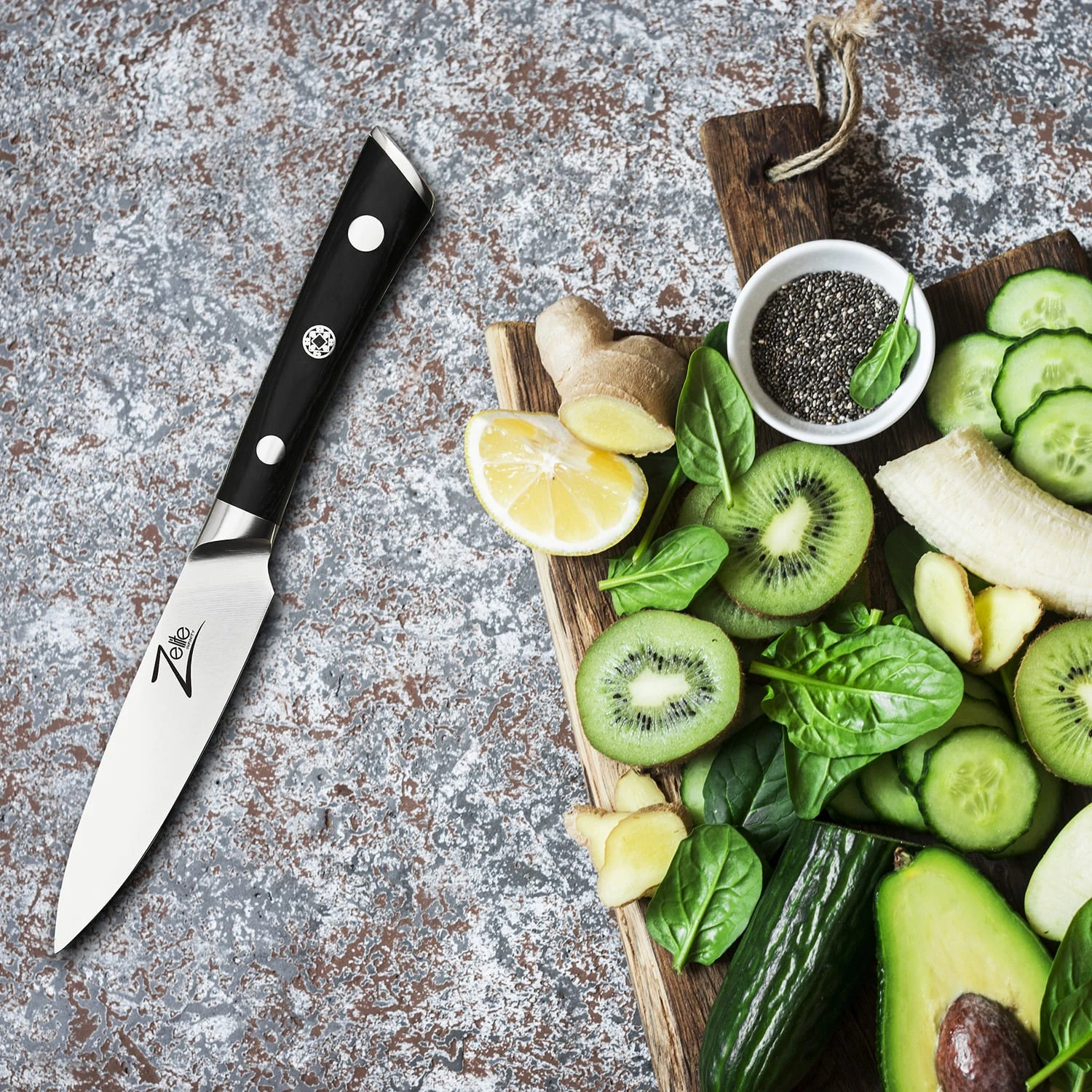 Razor-Edge Serie 4" Schälmesser 59 HRC Edelstahl Razor-Edge Serie 4" Schälmesser 59 HRC Edelstahl -Klarstein Verkaufs 10039044 yy 0004 logo