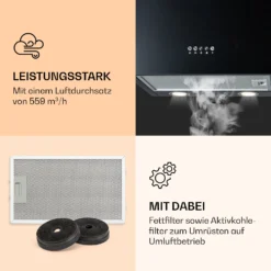 Monumenta Wandabzugshaube Aluminium 559m³/h LED EEK B -Klarstein Verkaufs 10039393 de 0003 logo