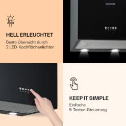 Monumenta Wandabzugshaube Aluminium 559m³/h LED EEK B -Klarstein Verkaufs 10039393 de 0005 logo