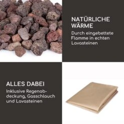 Pilos Gas-Feuerstelle 40.000BTU/13kW Abdeckung Edelstahlbrenner -Klarstein Verkaufs 10039400 de 0006 logo