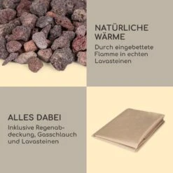 Corinth Gas-Feuerstelle 40.000BTU/13kW Abdeckung Edelstahlbrenner -Klarstein Verkaufs 10039407 de 0007 logo