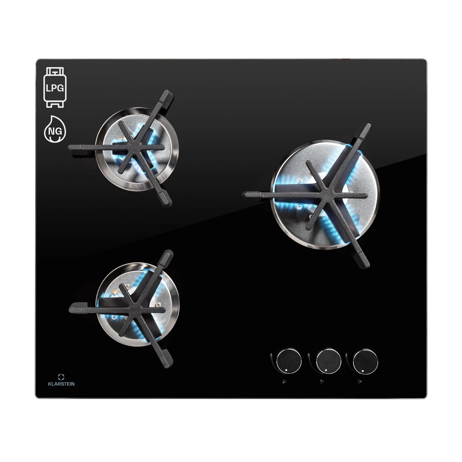 Trifecta 3 Gaskochfeld 3-flammig Gusseisen Glaskeramik Trifecta 3 Gaskochfeld 3-flammig Gusseisen Glaskeramik -Klarstein Verkaufs 10039421 yy 0001 titel