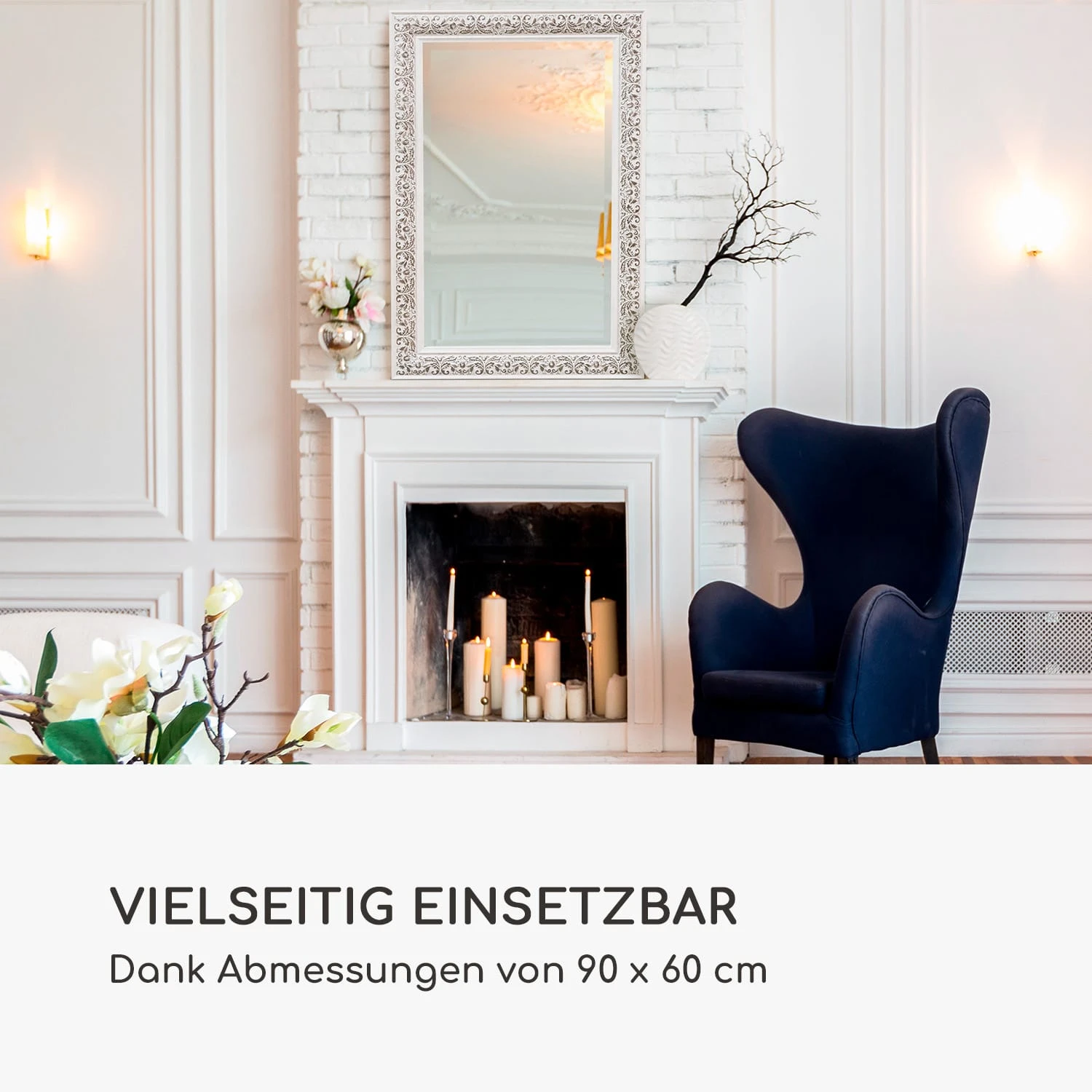 Stratford Wandspiegel Holzrahmen rechteckig 90 x 60 cm Vintage Stratford Wandspiegel Holzrahmen Rechteckig 90 X 60 Cm Vintage -Klarstein Verkaufs 10039481 de 0005 logo