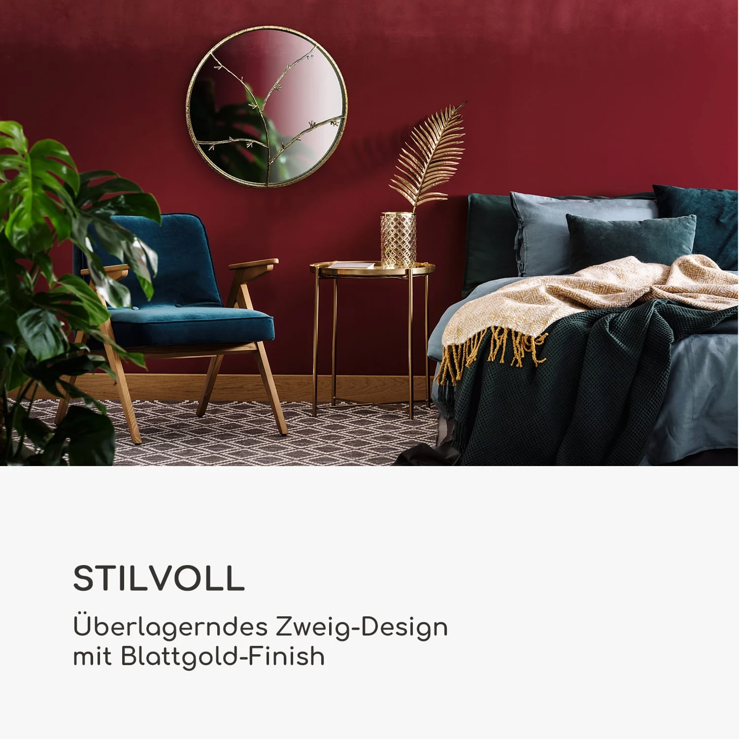 Berkeley Wandspiegel Metallrahmen rund Ø 80 cm Zweig-Design Berkeley Wandspiegel Metallrahmen Rund Ø 80 Cm Zweig-Design -Klarstein Verkaufs 10039502 de 0002 logo