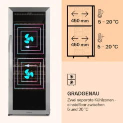 Klarstein Vinamour 77 Duo Weinkühlschrank 191 Liter 5 - 20 °C 2 Kühlzonen 3 Klarstein Vinamour 77 Duo Weinkühlschrank 191 Liter 5 - 20 °C 2 Kühlzonen -Klarstein Verkaufs 10039771 de 0004 logo