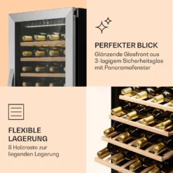 Klarstein Vinamour 77 Duo Weinkühlschrank 191 Liter 5 - 20 °C 2 Kühlzonen 4 Klarstein Vinamour 77 Duo Weinkühlschrank 191 Liter 5 - 20 °C 2 Kühlzonen -Klarstein Verkaufs 10039771 de 0005 logo