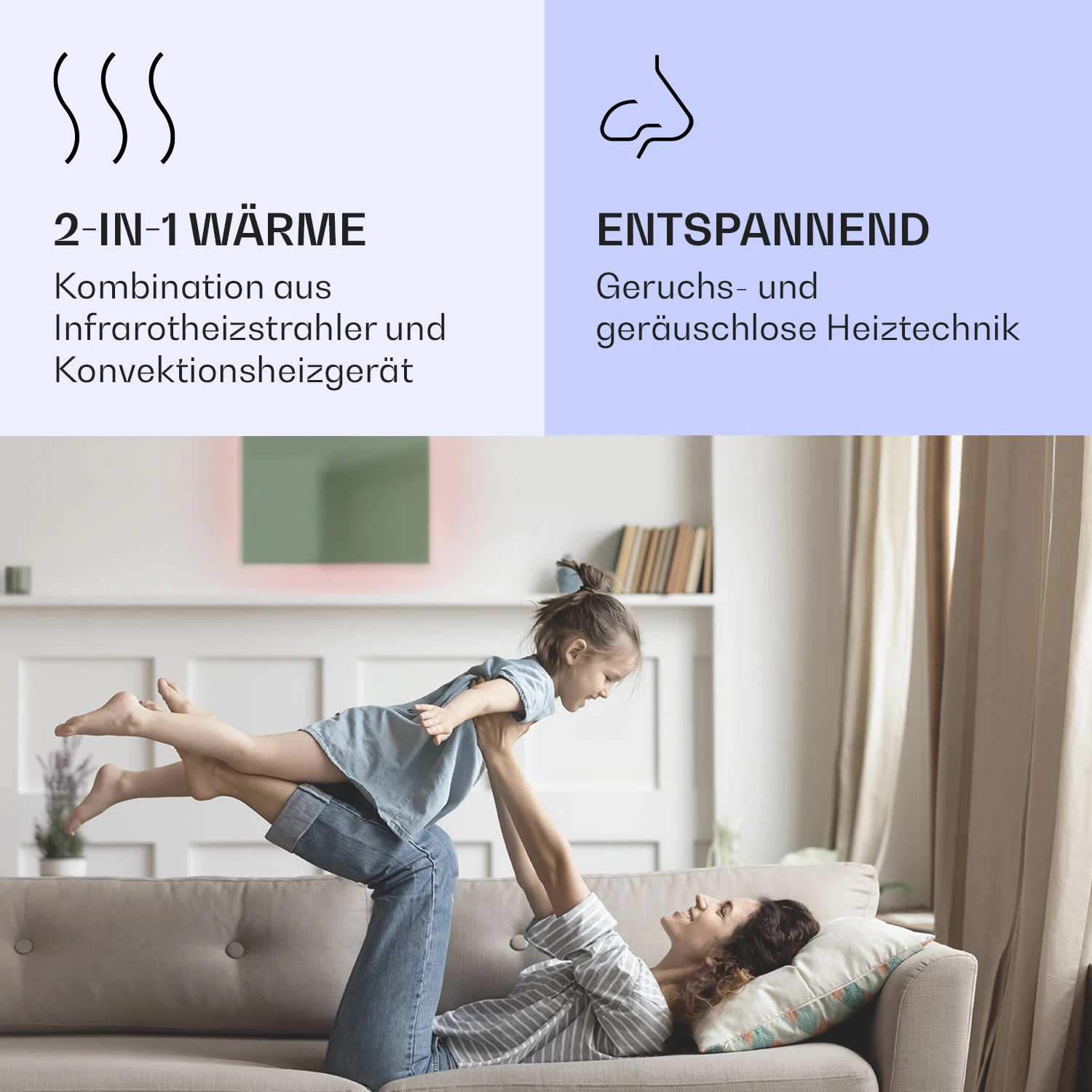 Mojave 500 smart 2-in-1 Heizgerät Infrarot Konvektor 60x60cm 500W RGB-Licht Mojave 500 Smart 2-in-1 Heizgerät Infrarot Konvektor 60x60cm 500W RGB-Licht -Klarstein Verkaufs 10039812 de 0004 logo