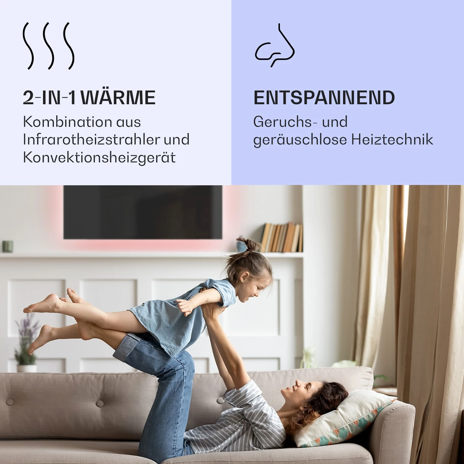 Mojave 1000 smart 2-in-1 Heizgerät Infrarot Konvektor 120x60cm 1000W RGB-Licht Mojave 1000 Smart 2-in-1 Heizgerät Infrarot Konvektor 120x60cm 1000W RGB-Licht -Klarstein Verkaufs 10039822 de 0004 logo