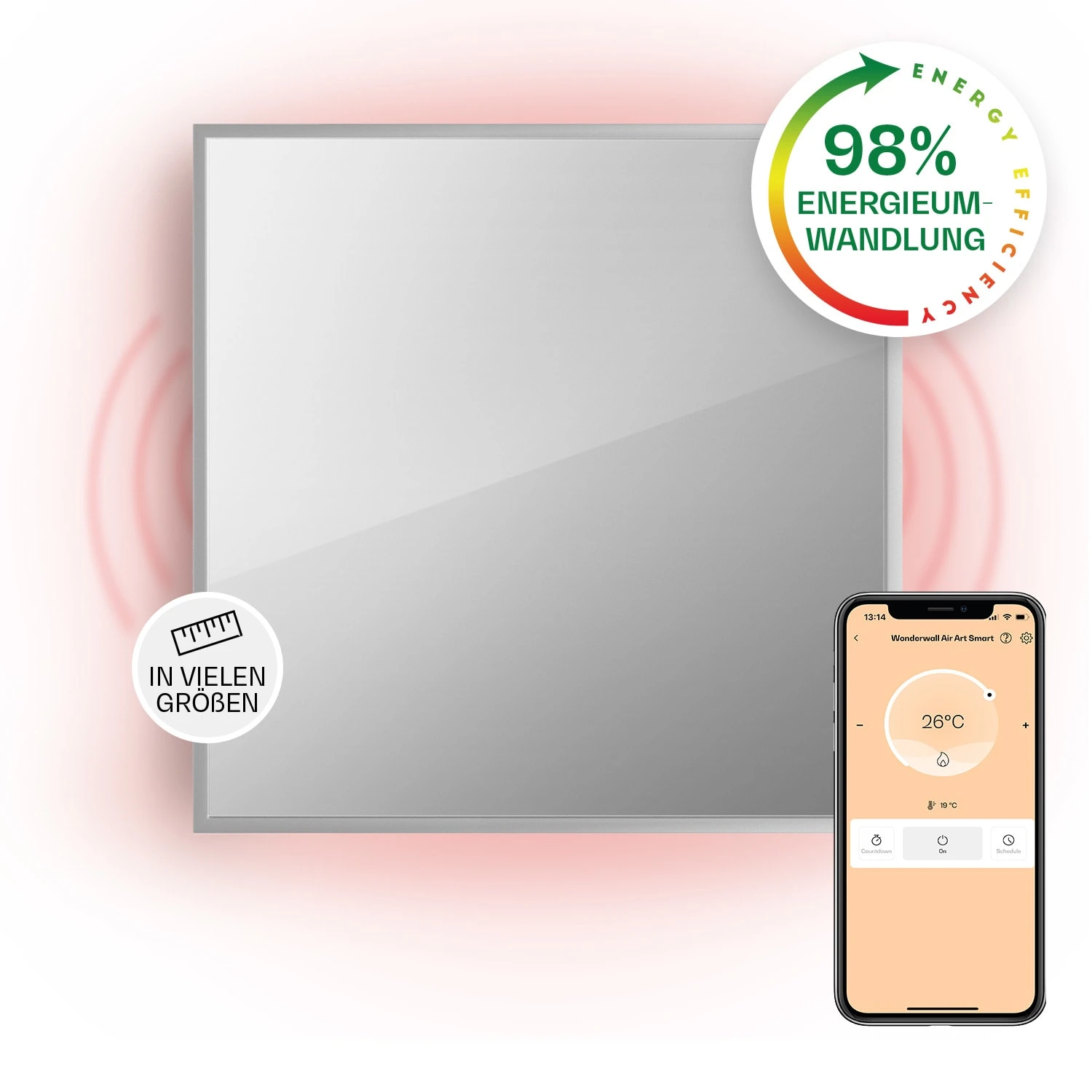 La Palma 500 smart 2-in-1 Heizgerät Infrarot Konvektor 60x60cm 500W Spiegelfront La Palma 500 Smart 2-in-1 Heizgerät Infrarot Konvektor 60x60cm 500W Spiegelfront -Klarstein Verkaufs 10039829 de 0001 main