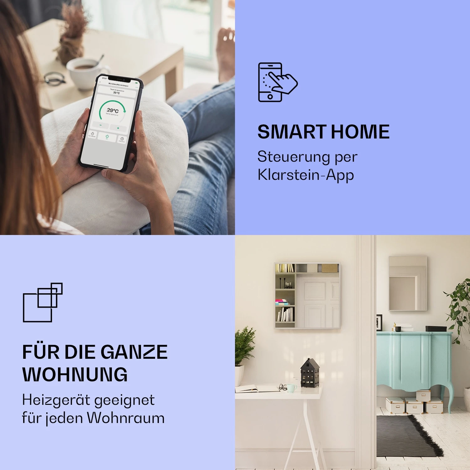 La Palma 500 smart 2-in-1 Heizgerät Infrarot Konvektor 60x60cm 500W Spiegelfront La Palma 500 Smart 2-in-1 Heizgerät Infrarot Konvektor 60x60cm 500W Spiegelfront -Klarstein Verkaufs 10039829 de 0002 logo