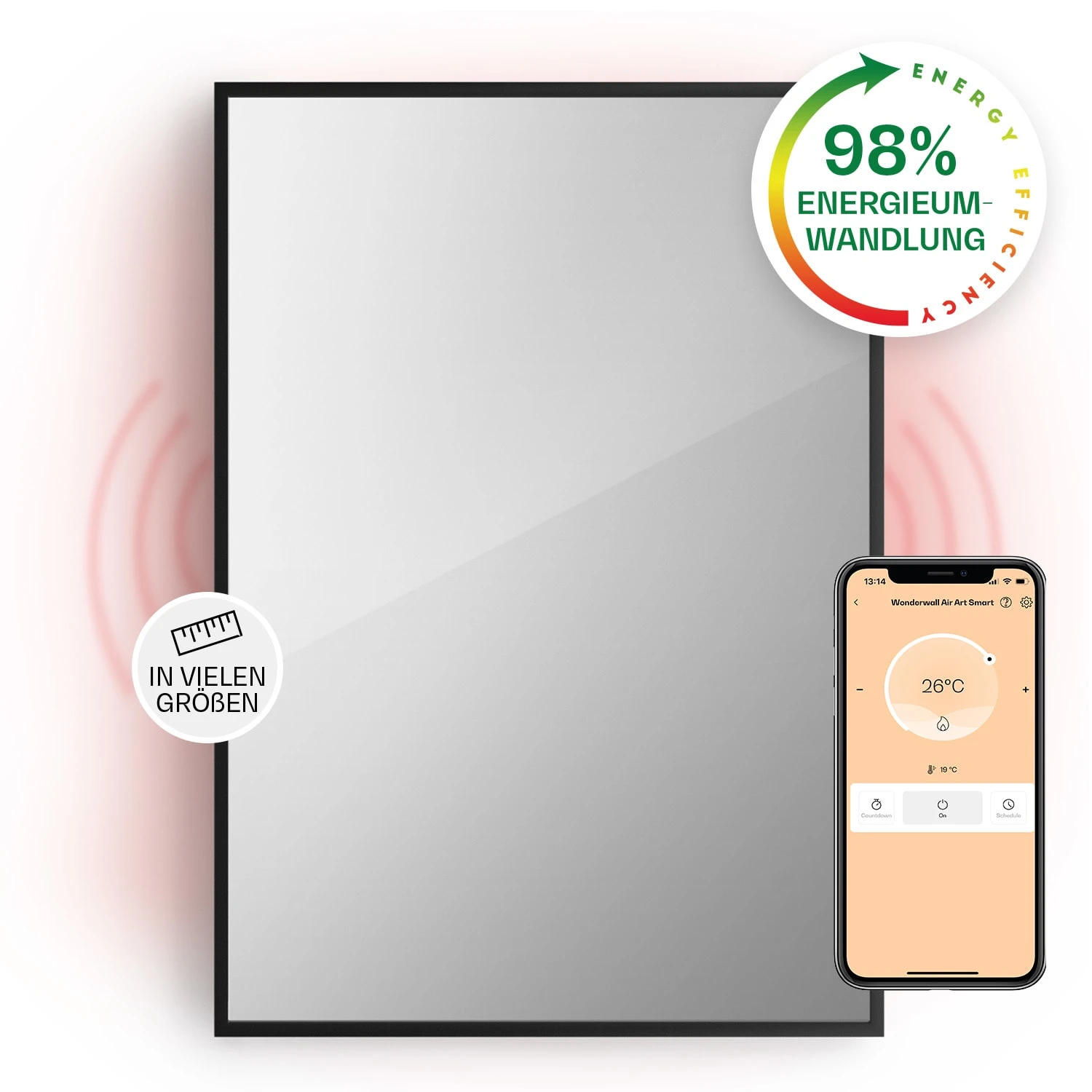 La Palma 750 smart 2-in-1 Heizgerät Infrarot Konvektor 85x60cm 750W Spiegelfront La Palma 750 Smart 2-in-1 Heizgerät Infrarot Konvektor 85x60cm 750W Spiegelfront -Klarstein Verkaufs 10039831 de 0001 main