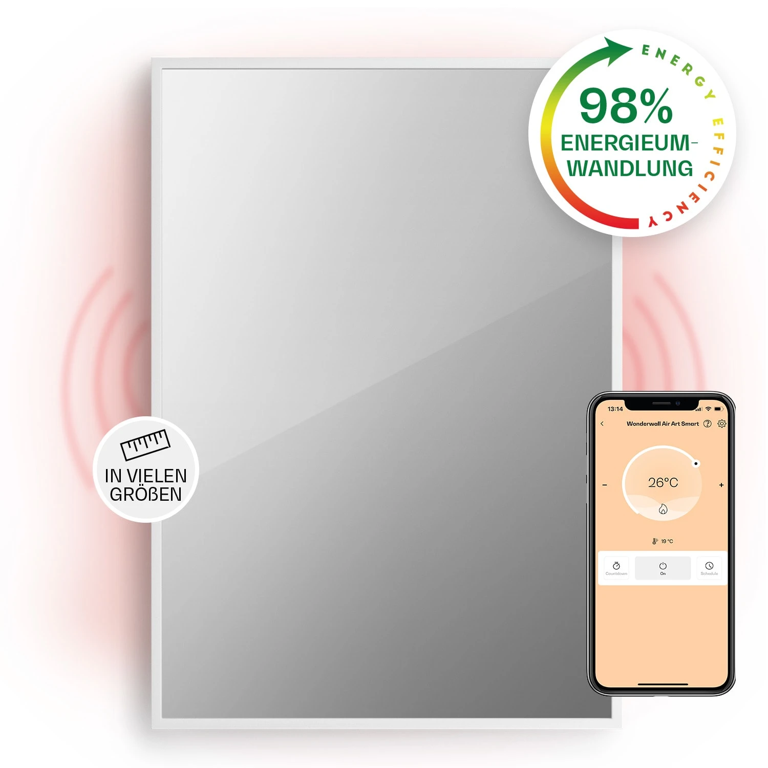 La Palma 750 smart 2-in-1 Heizgerät Infrarot Konvektor 85x60cm 750W Spiegelfront La Palma 750 Smart 2-in-1 Heizgerät Infrarot Konvektor 85x60cm 750W Spiegelfront -Klarstein Verkaufs 10039832 de 0001 main